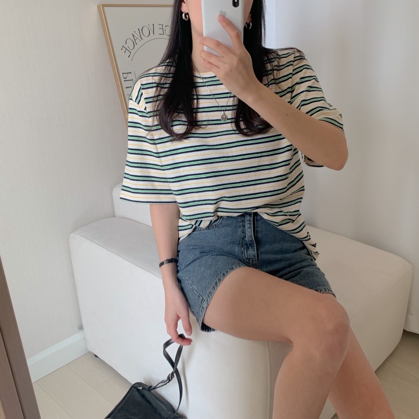 HELLO JINI韓國㊣直郵東大門代購女裝新款休閑25春夏時尚T恤HELLO JINIT恤