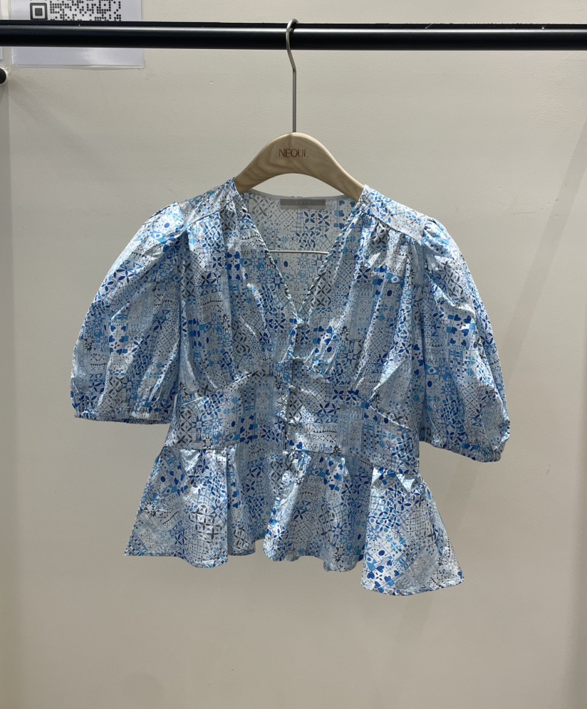 NEOUL直郵韓國代購㊣女裝新款25春夏休閑時尚推薦襯衫蕾絲衫NEOUL/ahin雙領標簽襯衫/蕾絲衫圖色2