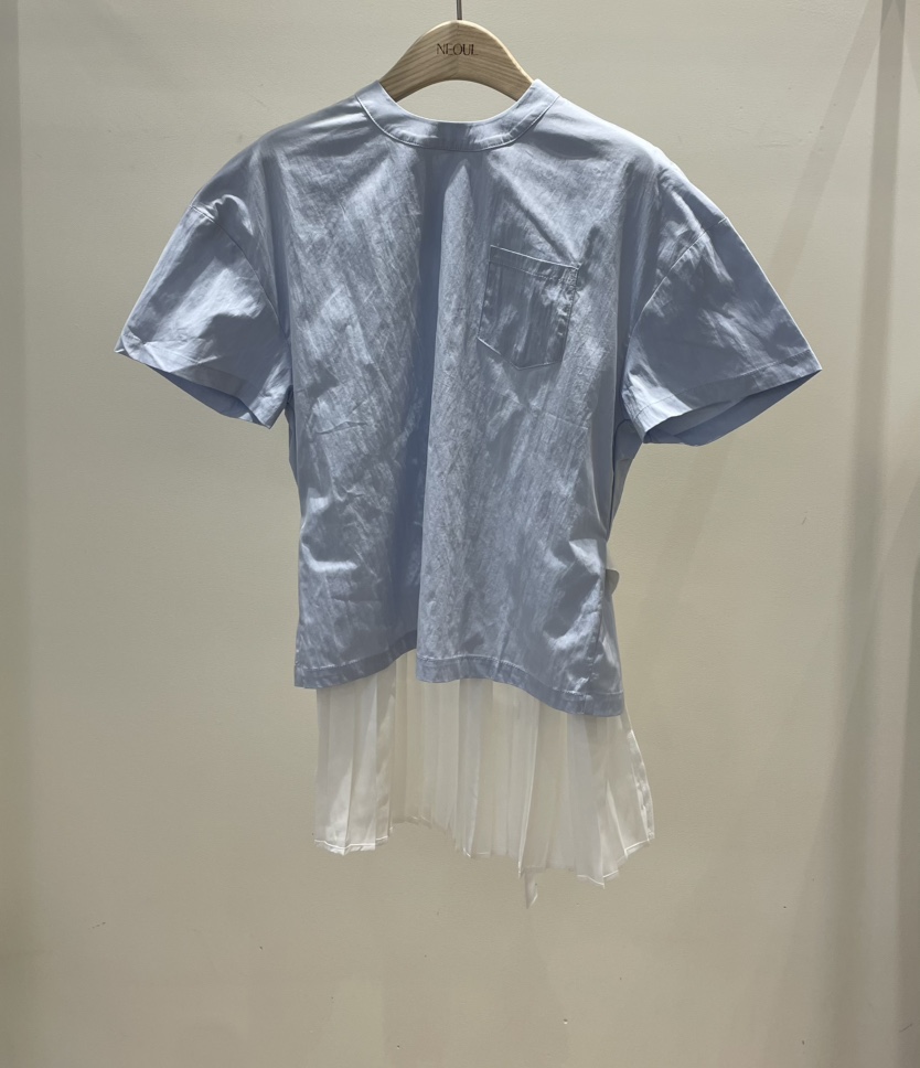 NEOUL韓國直郵㊣東大門實拍女裝新款推薦時尚人氣襯衫蕾絲衫NEOUL/ahin雙領標簽襯衫/蕾絲衫圖色2