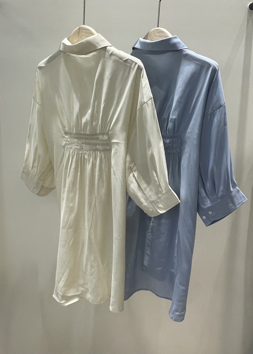 NEOUL韓國㊣直郵東大門代購女裝新款推薦熱賣25春夏襯衫蕾絲衫NEOUL/ahin雙領標簽襯衫/蕾絲衫