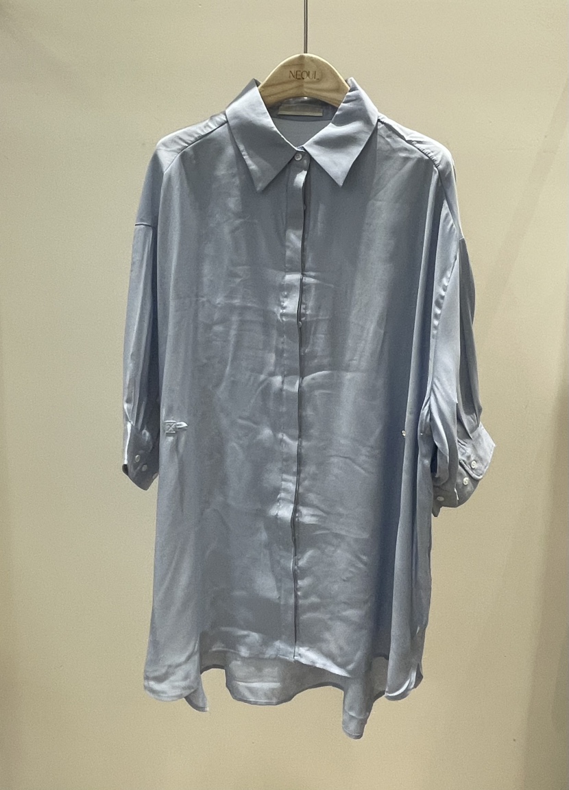 NEOUL韓國㊣直郵東大門代購女裝新款推薦熱賣25春夏襯衫蕾絲衫NEOUL/ahin雙領標簽襯衫/蕾絲衫圖色2