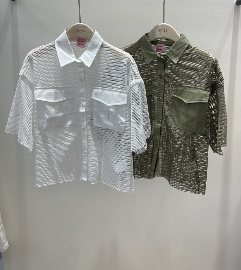 NEOUL韓國㊣直郵東大門代購女裝新品推薦人氣襯衫蕾絲衫口袋NEOUL/ahin雙領標簽襯衫/蕾絲衫