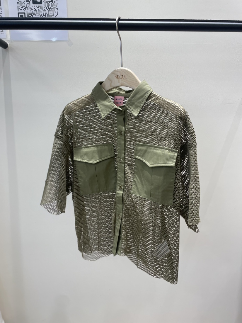 NEOUL韓國㊣直郵東大門代購女裝新品推薦人氣襯衫蕾絲衫口袋NEOUL/ahin雙領標簽襯衫/蕾絲衫