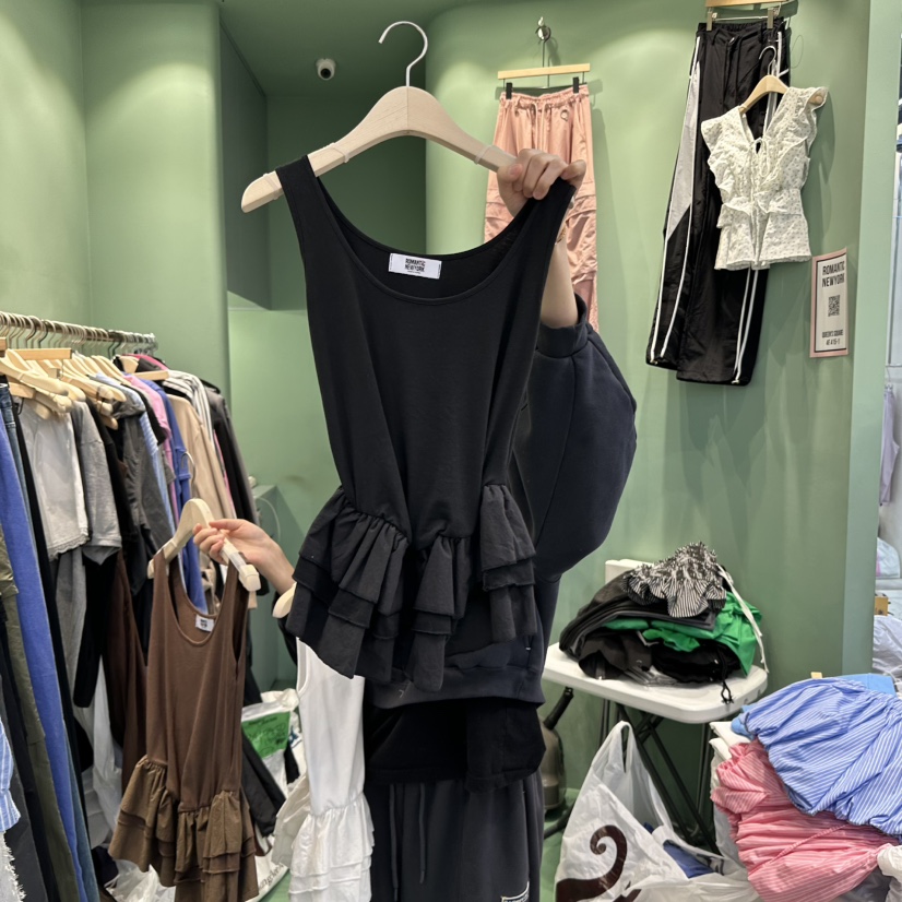 ROMANTIC NEWYORK韓國直郵㊣東大門實拍女裝新品休閑吊帶背心ROMANTIC NEWYORK吊帶/背心圖色2
