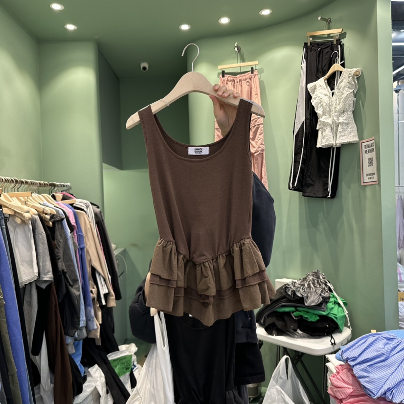 ROMANTIC NEWYORK韓國直郵㊣東大門實拍女裝新品休閑吊帶背心ROMANTIC NEWYORK吊帶/背心圖色3