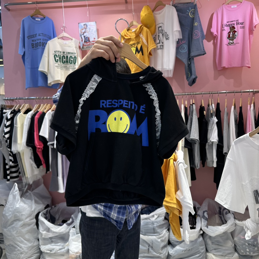 K STORY韓國㊣直郵東大門代購女裝新品推薦時尚休閑T恤連帽K STORYT恤圖色3