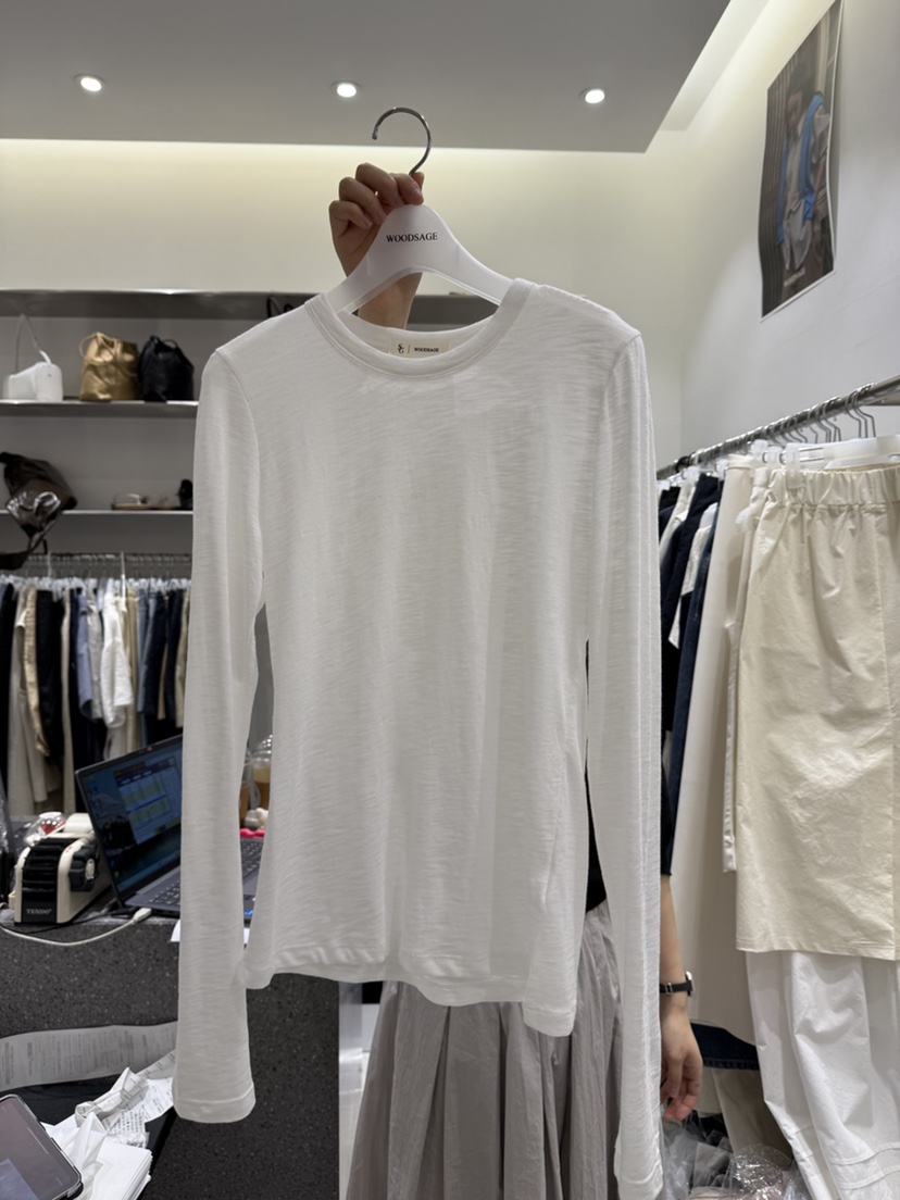 WOOD SAGE韓國㊣直郵東大門代購女裝新品人氣時尚25春夏長袖T恤WOOD SAGE長袖T恤圖色1