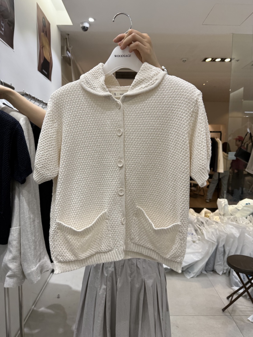 WOOD SAGE韓國直郵㊣東大門實拍女裝新品時尚休閑針織衫開衫WOOD SAGE針織衫圖色1
