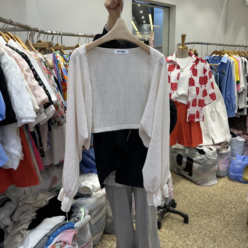 HAPPYBERRY韓國直郵㊣東大門實拍女裝新品25春夏針織衫亞麻HAPPYBERRY針織衫圖色2