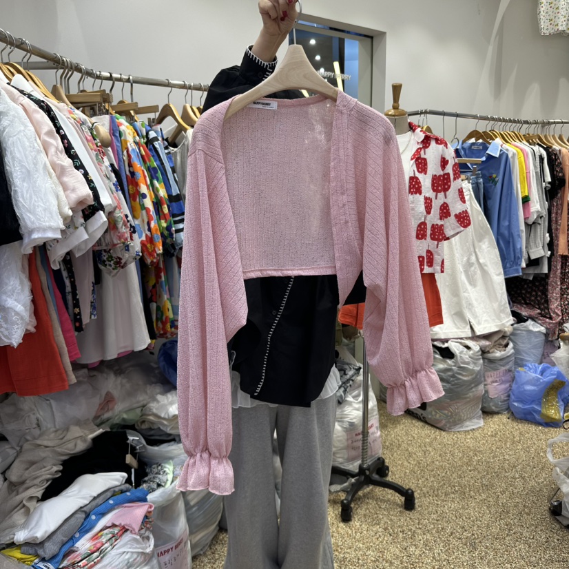 HAPPYBERRY韓國直郵㊣東大門實拍女裝新品25春夏針織衫亞麻HAPPYBERRY針織衫圖色3