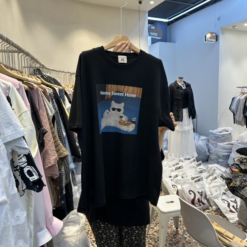 THE LINE-Q直郵韓國代購㊣女裝新品25春夏人氣熱賣推薦T恤THE LINE-qT恤圖色2