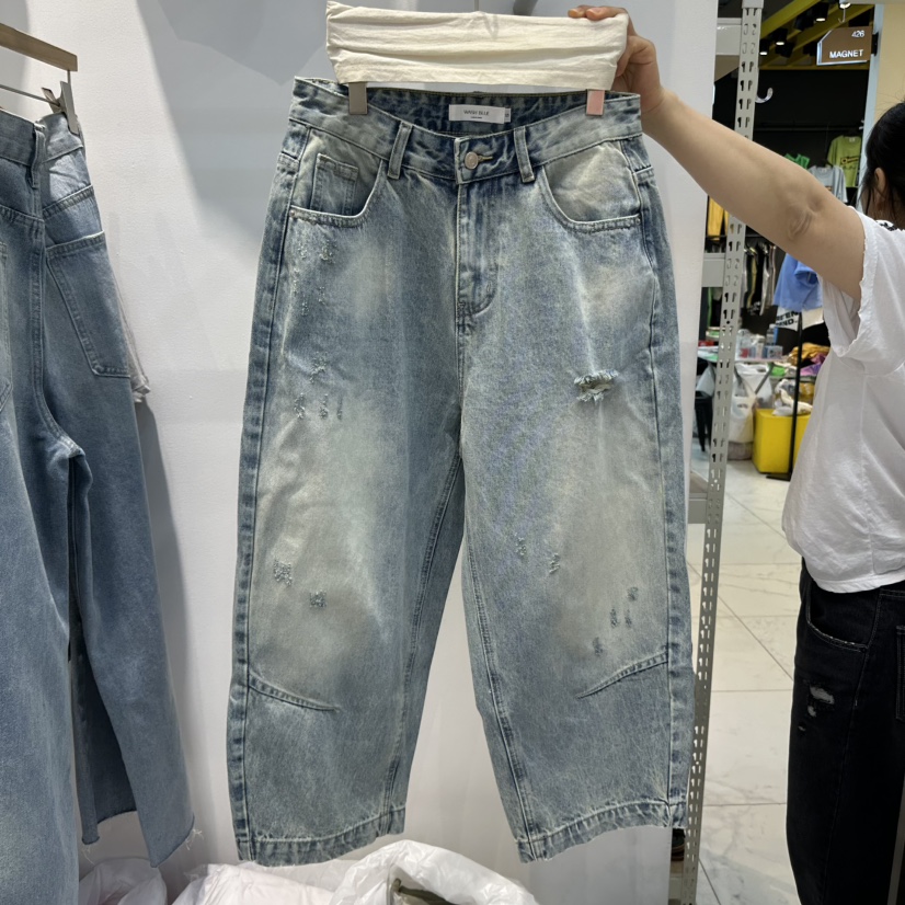 WASHBLUE韓國直郵㊣東大門實拍女裝新款時尚推薦休閑牛仔褲WASHBLUE牛仔褲