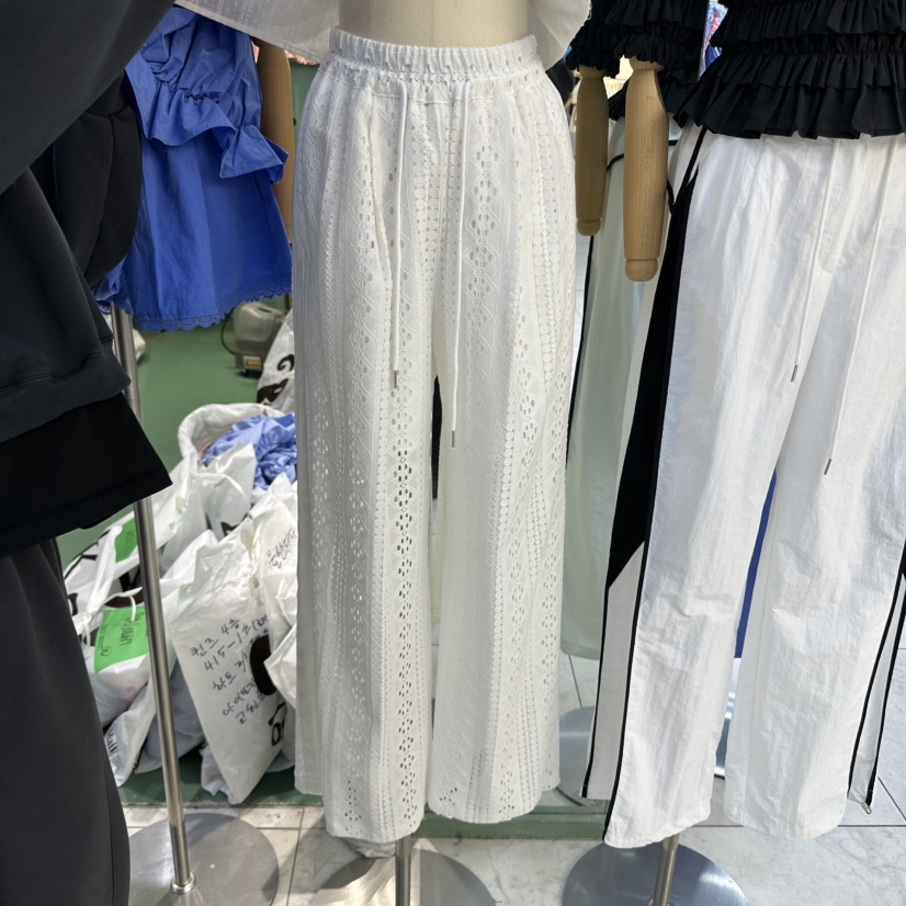ROMANTIC NEWYORK韓國㊣直郵東大門代購女裝新款休閑休閑褲蕾絲ROMANTIC NEWYORK休閑褲