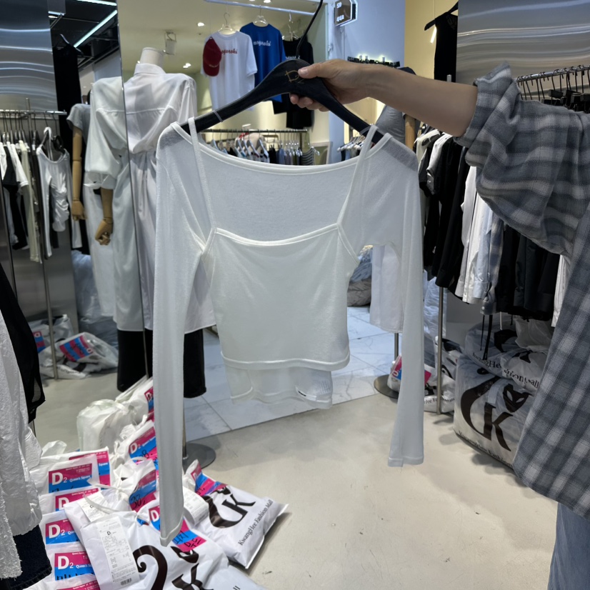 A2/D2直郵韓國代購㊣女裝新品熱賣休閑時尚套裝兩件套透明A2/D2套裝
