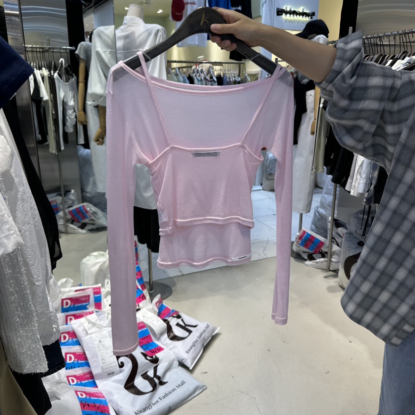 A2/D2直郵韓國代購㊣女裝新品熱賣休閑時尚套裝兩件套透明A2/D2套裝圖色3