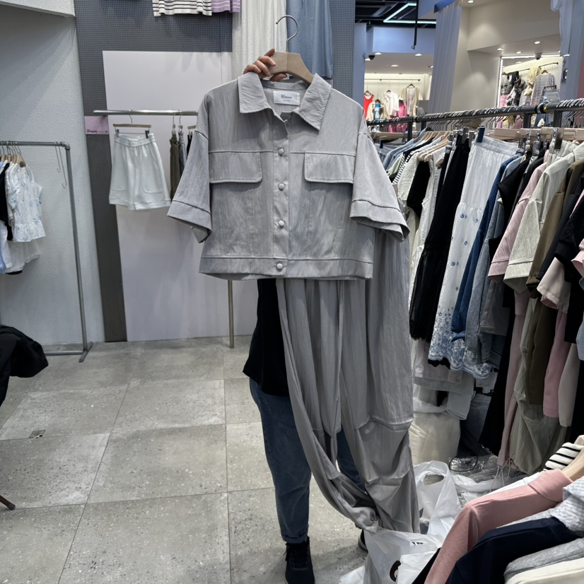 BLOOM直郵韓國代購㊣女裝新品時尚人氣休閑套裝套裝短款褶皺BLOOM-Q套裝