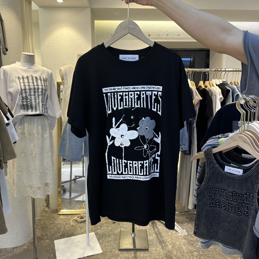 THE OTHER韓國直郵㊣東大門實拍女裝新品推薦時尚休閑25春夏T恤THE OTHERT恤圖色2