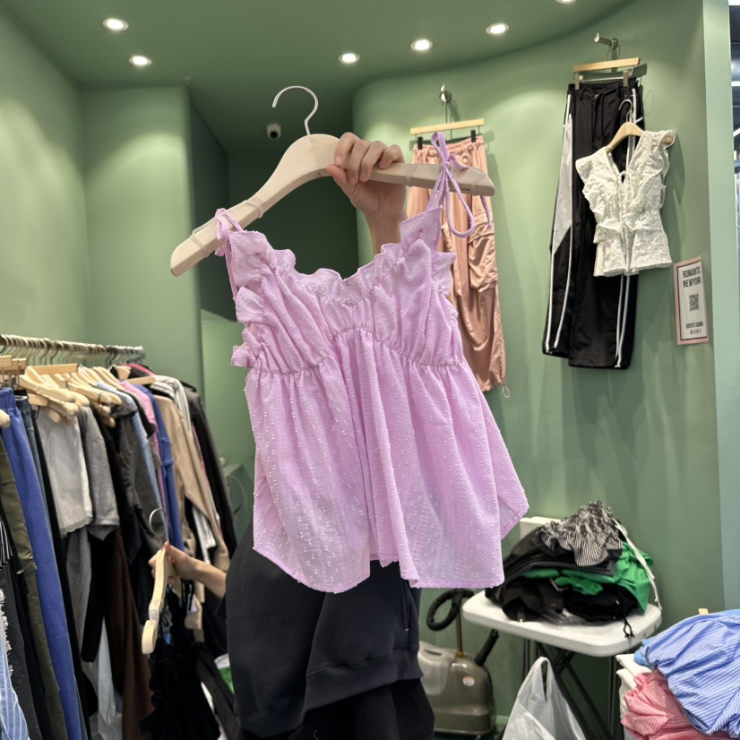 ROMANTIC NEWYORK直郵韓國代購㊣女裝新品時尚25春夏吊帶背心ROMANTIC NEWYORK吊帶/背心圖色2