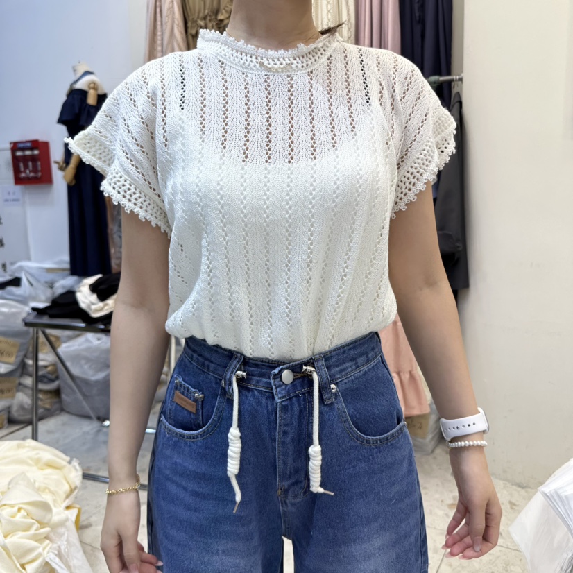 MARIGOLD韓國直郵㊣東大門實拍女裝新品時尚熱賣針織衫蕾絲MARIGOLD針織衫