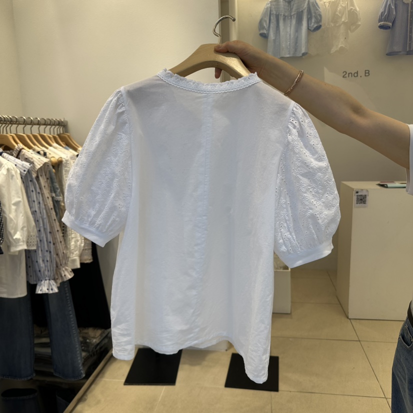 2nd B-S韓國直郵㊣女裝新品推薦25春夏休閑熱賣襯衫蕾絲衫2nd B-S襯衫/蕾絲衫