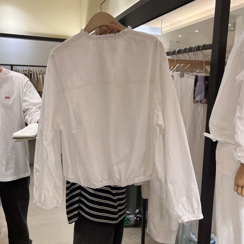 SELF SERVICE韓國直郵㊣東大門實拍女裝新款25春夏襯衫蕾絲衫SELF SERVICE襯衫/蕾絲衫