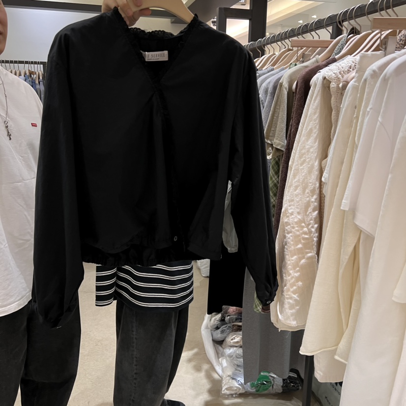SELF SERVICE韓國直郵㊣東大門實拍女裝新款25春夏襯衫蕾絲衫SELF SERVICE襯衫/蕾絲衫圖色2