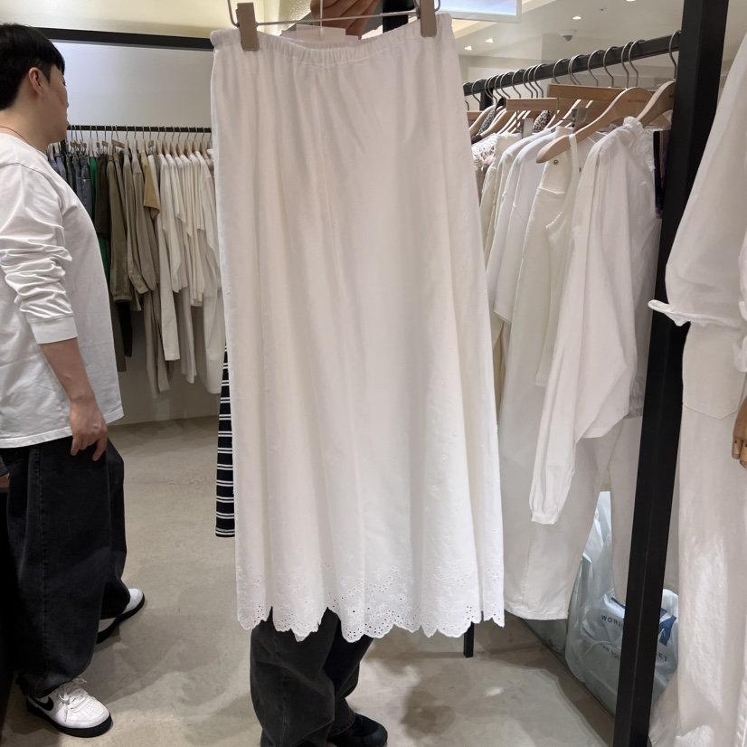 SELF SERVICE韓國直郵㊣女裝新款25春夏人氣時尚熱賣長裙刺繡SELF SERVICE長裙