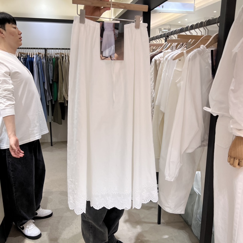 SELF SERVICE韓國直郵㊣女裝新款25春夏人氣時尚熱賣長裙刺繡SELF SERVICE長裙