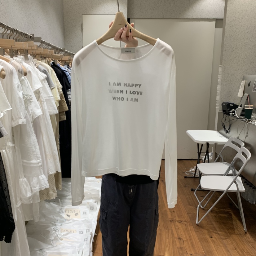 COMELY韓國直郵㊣東大門實拍女裝新品時尚休閑人氣熱賣長袖T恤COMELY長袖T恤圖色3