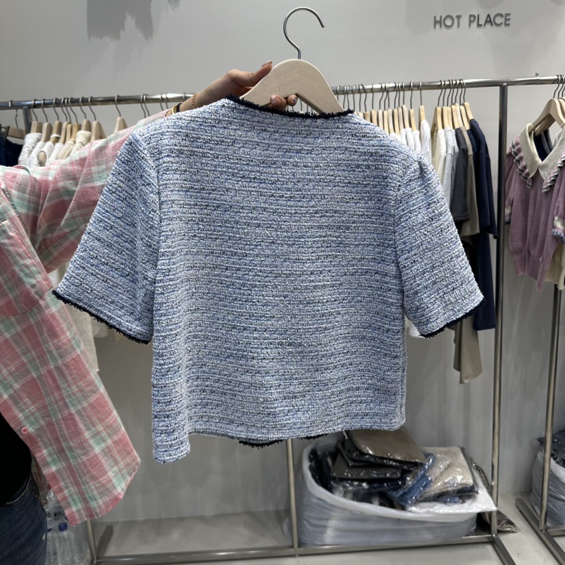 HOT PLACE直郵韓國代購㊣女裝新品25春夏休閑時尚夾克粗花呢HOT PLACE/DREAM GIRIS夾克