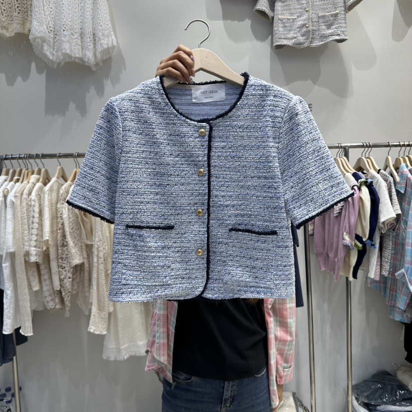 HOT PLACE直郵韓國代購㊣女裝新品25春夏休閑時尚夾克粗花呢HOT PLACE/DREAM GIRIS夾克