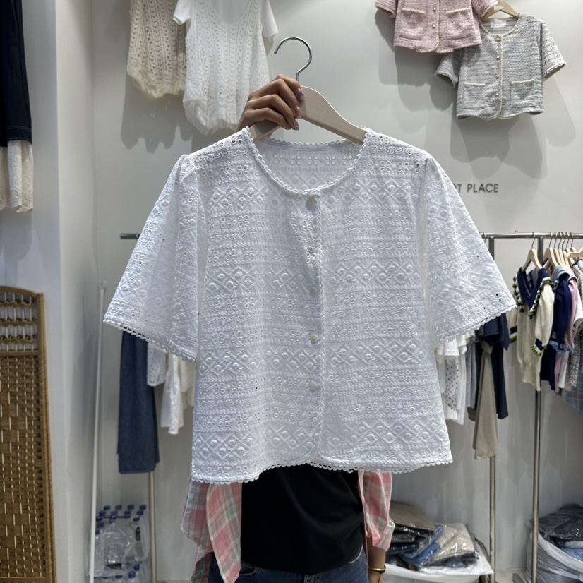 HOT PLACE韓國㊣直郵東大門代購女裝新款推薦襯衫蕾絲衫開衫HOT PLACE/DREAM GIRIS襯衫/蕾絲衫圖色2