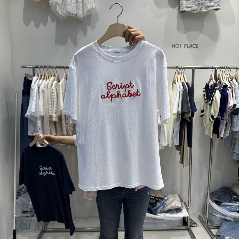HOT PLACE韓國直郵㊣東大門實拍女裝新品25春夏人氣時尚T恤HOT PLACE/DREAM GIRIST恤圖色2