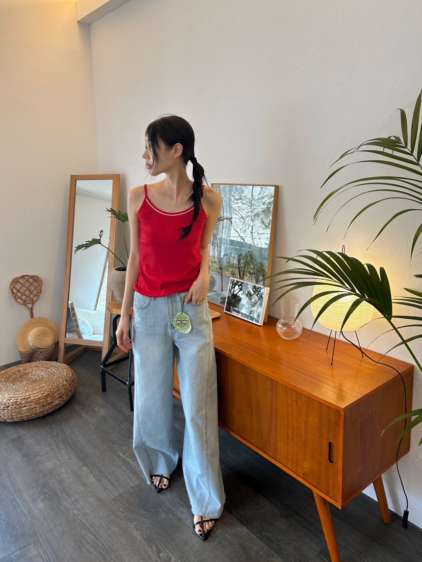 ME MO東大門實拍女士新品真品人氣休閑推薦熱賣25春夏吊帶背心ME MO吊帶/背心