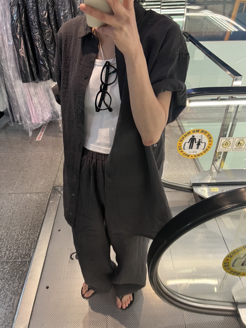 MYOS東大門直郵女裝新品休閑人氣25春夏真品襯衫蕾絲衫亞麻布MYOS襯衫/蕾絲衫