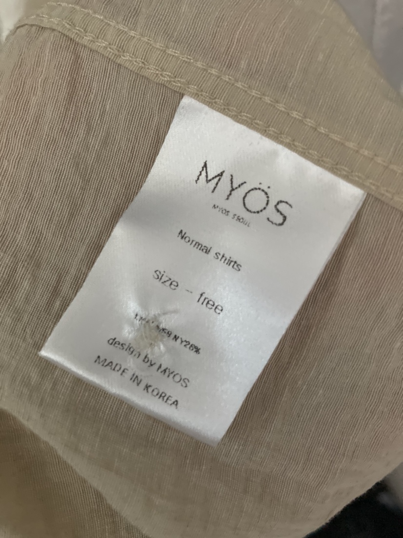 MYOS東大門直郵女裝新品休閑人氣25春夏真品襯衫蕾絲衫亞麻布MYOS襯衫/蕾絲衫