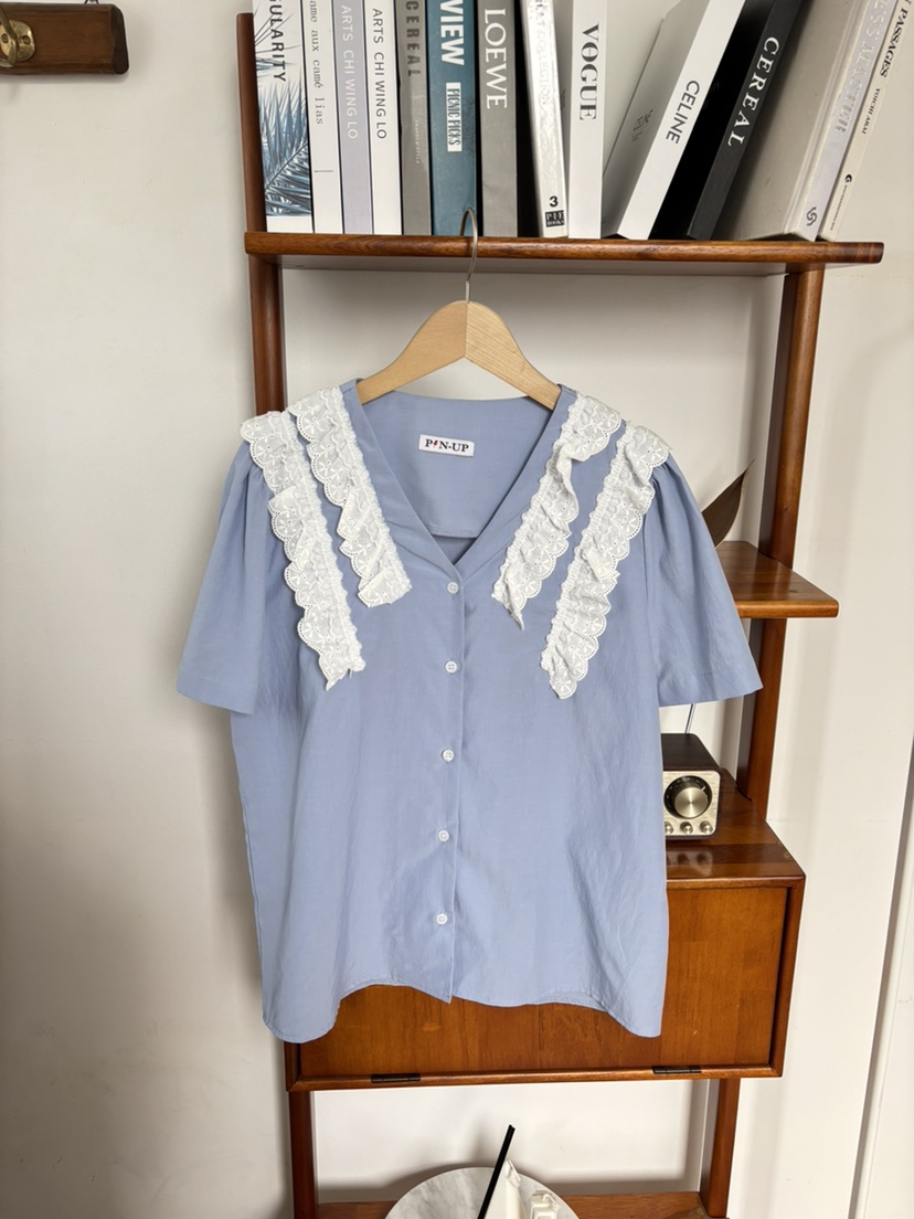 PIN-UP韓國代購女裝新款時尚真品熱賣推薦職業25春夏襯衫蕾絲衫PIN-UP襯衫/蕾絲衫