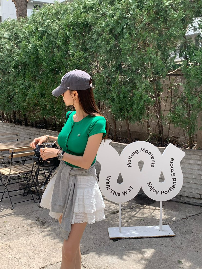 REVE CITE-L韓國直郵女士新款人氣25春夏推薦T恤開衫紐扣REVE CITET恤