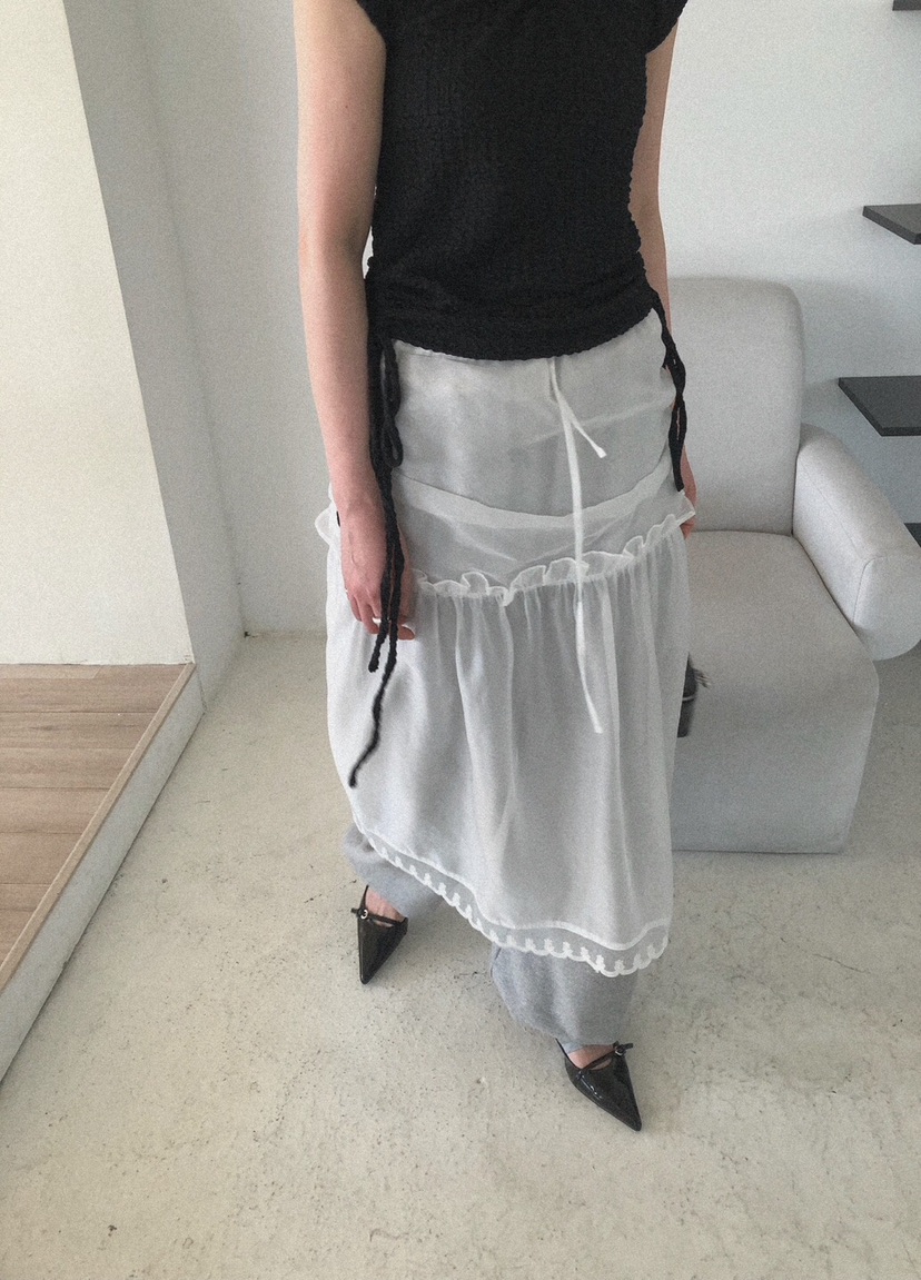 MELTED-P東大門實拍女士新品25春夏熱賣真品休閑推薦長裙透明MELTED-P長裙