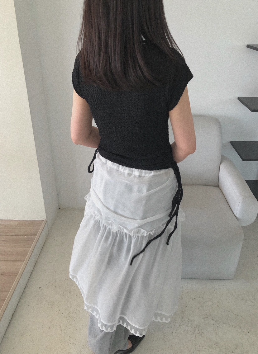MELTED-P東大門實拍女士新品25春夏熱賣真品休閑推薦長裙透明MELTED-P長裙