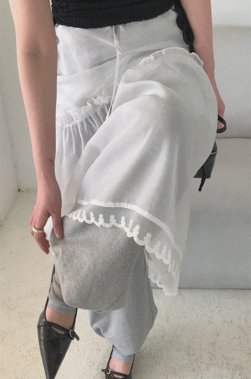 MELTED-P東大門實拍女士新品25春夏熱賣真品休閑推薦長裙透明MELTED-P長裙