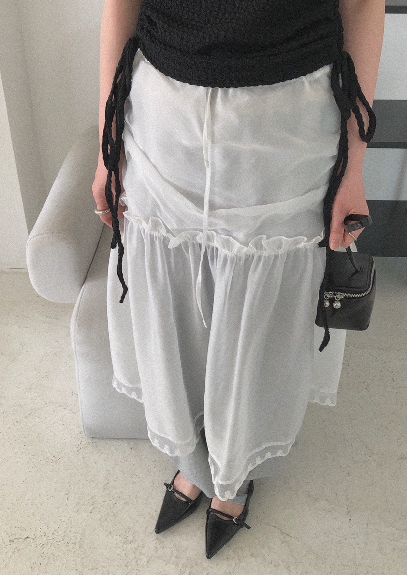 MELTED-P東大門實拍女士新品25春夏熱賣真品休閑推薦長裙透明MELTED-P長裙