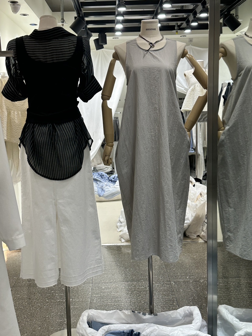 INSSENSE-A東大門代購女士新品推薦職業休閑連衣裙尼龍超長INSSENSE-A連衣裙