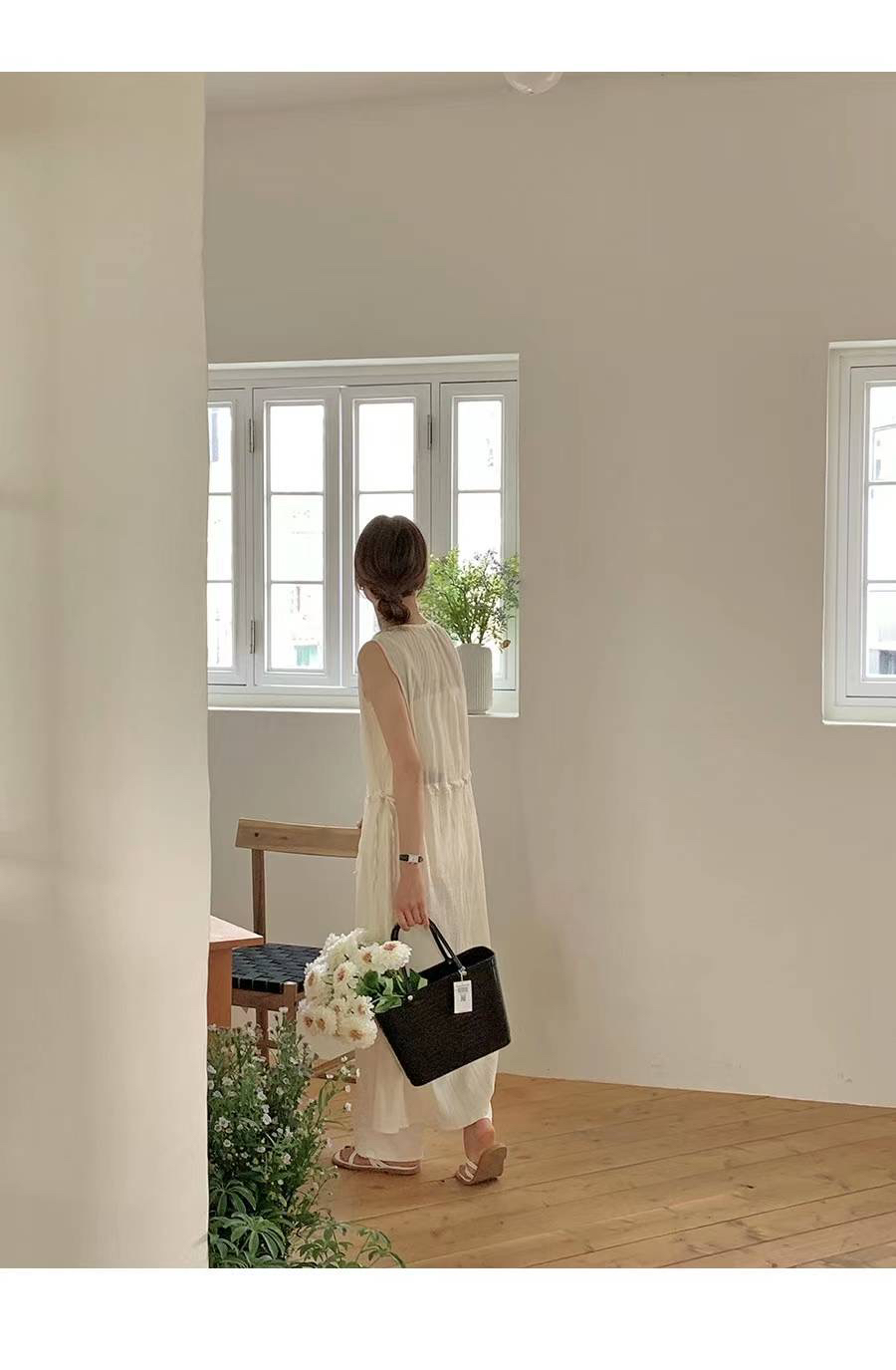 FRILL-T韓國直郵女士新款人氣25春夏休閑真品職業推薦連衣裙FRILL-T連衣裙