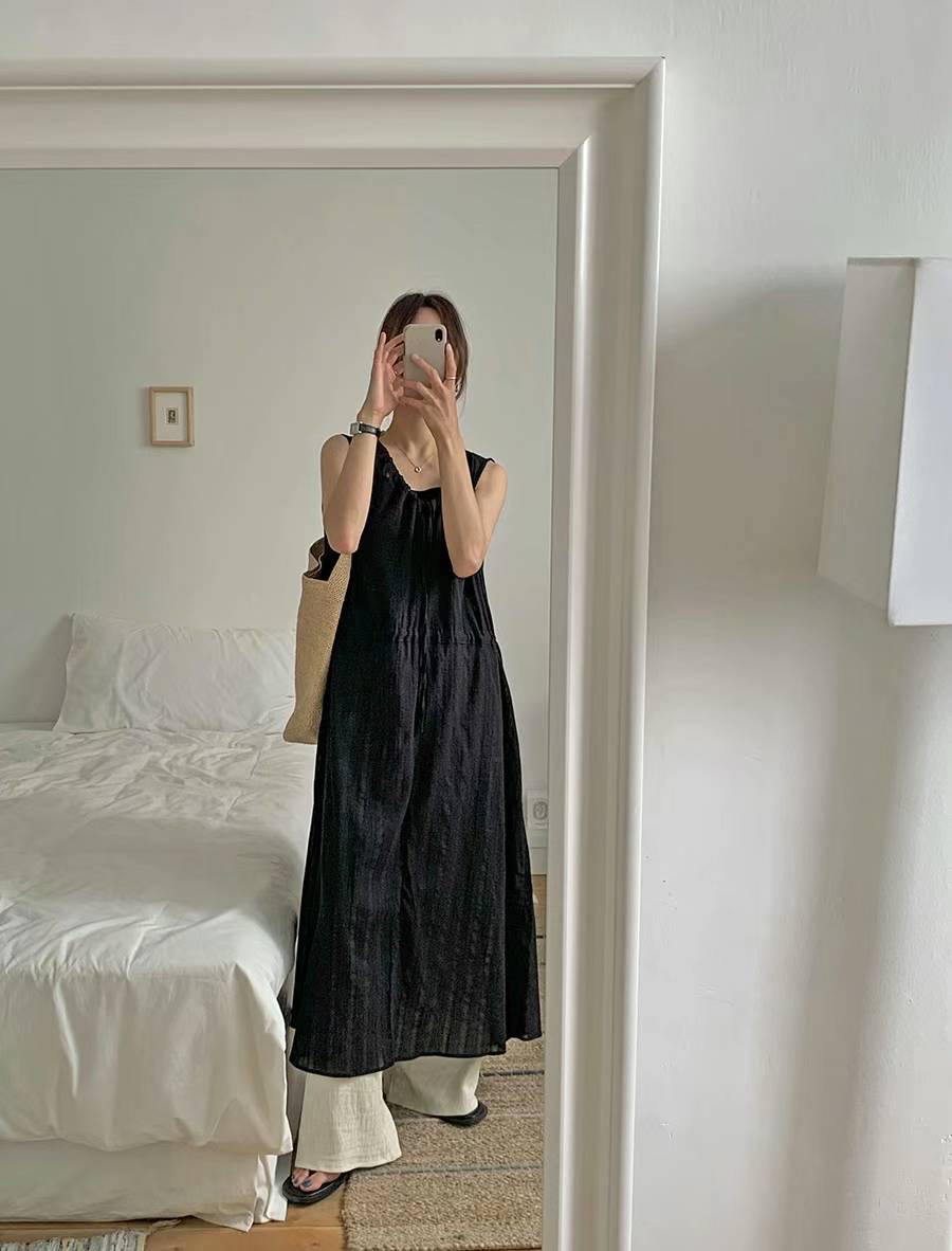 FRILL-T韓國直郵女士新款人氣25春夏休閑真品職業推薦連衣裙FRILL-T連衣裙