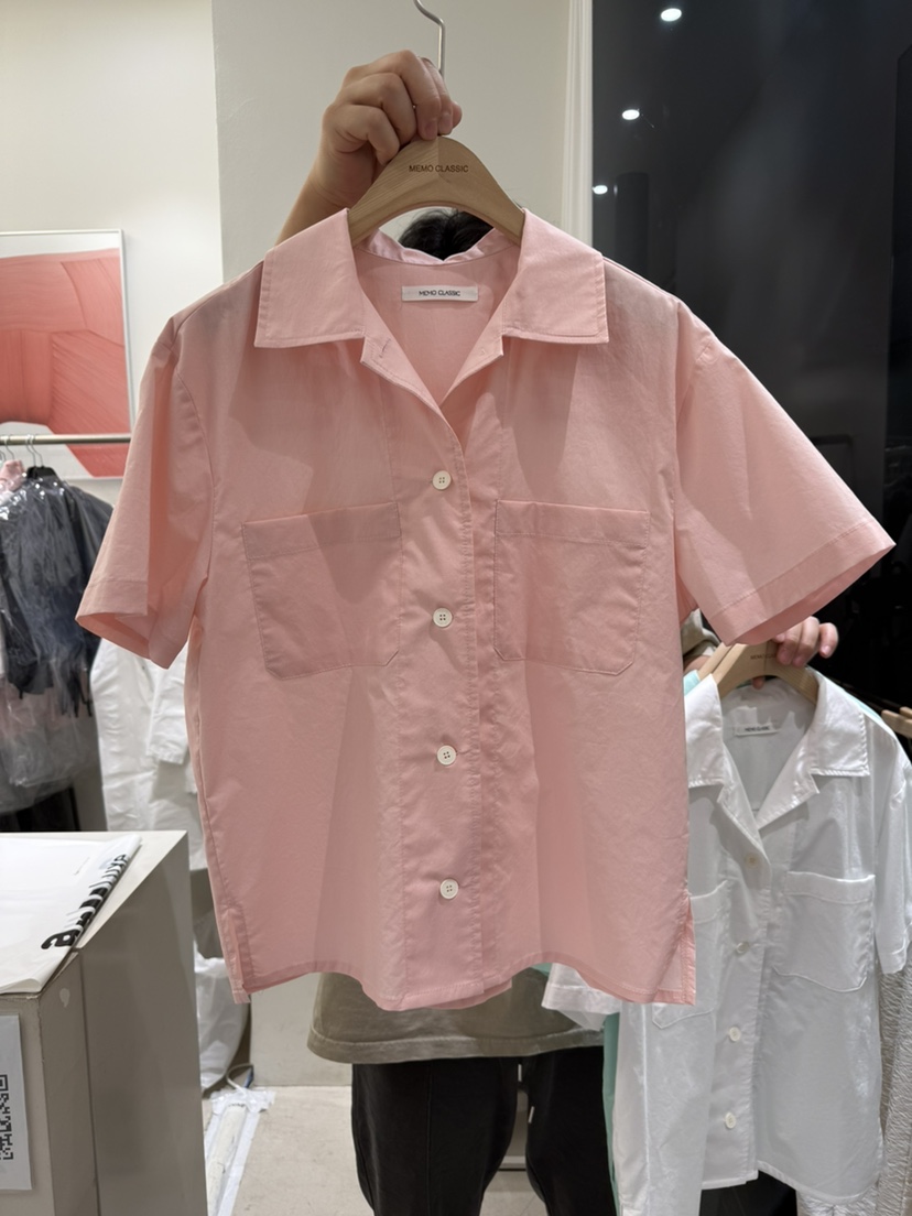MEMO CLASSIC東大門直郵女士新品時尚25春夏襯衫蕾絲衫口袋MEMO CLASSIC襯衫/蕾絲衫