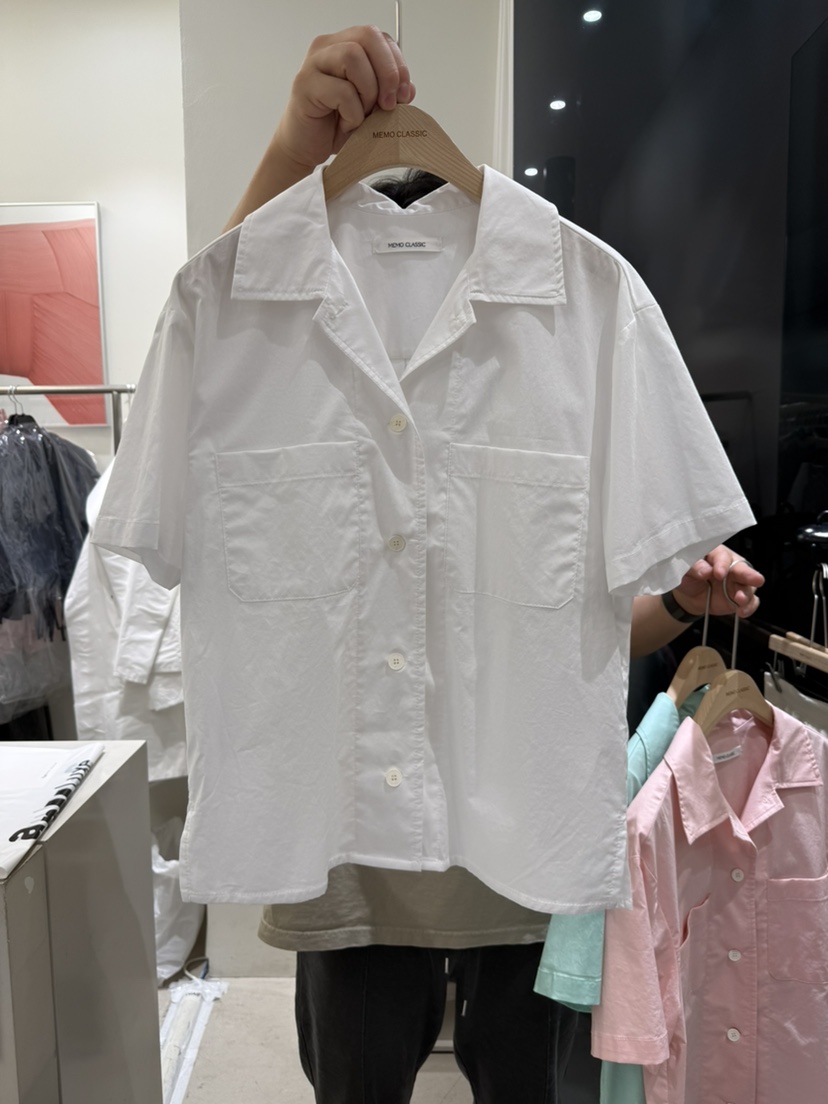 MEMO CLASSIC東大門直郵女士新品時尚25春夏襯衫蕾絲衫口袋MEMO CLASSIC襯衫/蕾絲衫圖色3