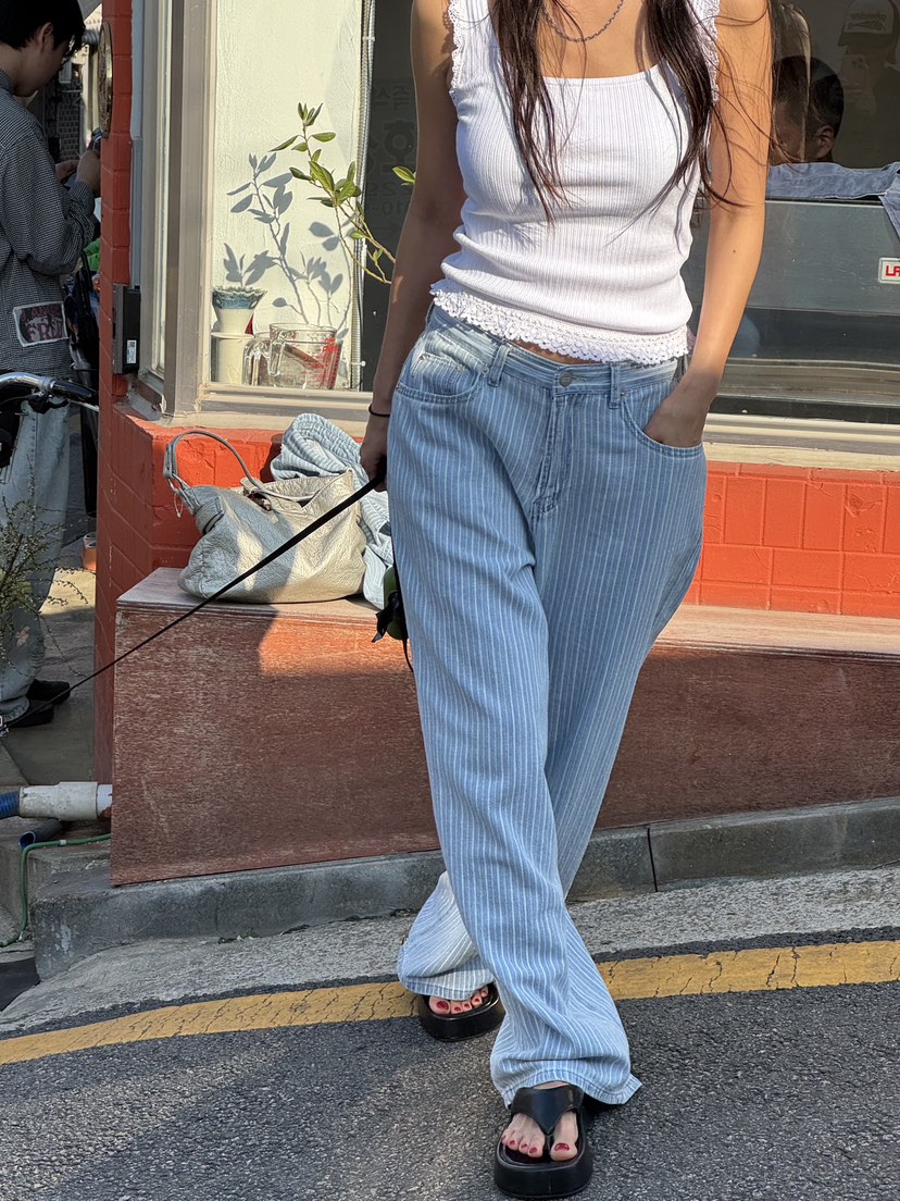 SUNDER MARKET東大門代購女士新品時尚真品熱賣休閑牛仔褲SUNDER MARKET牛仔褲