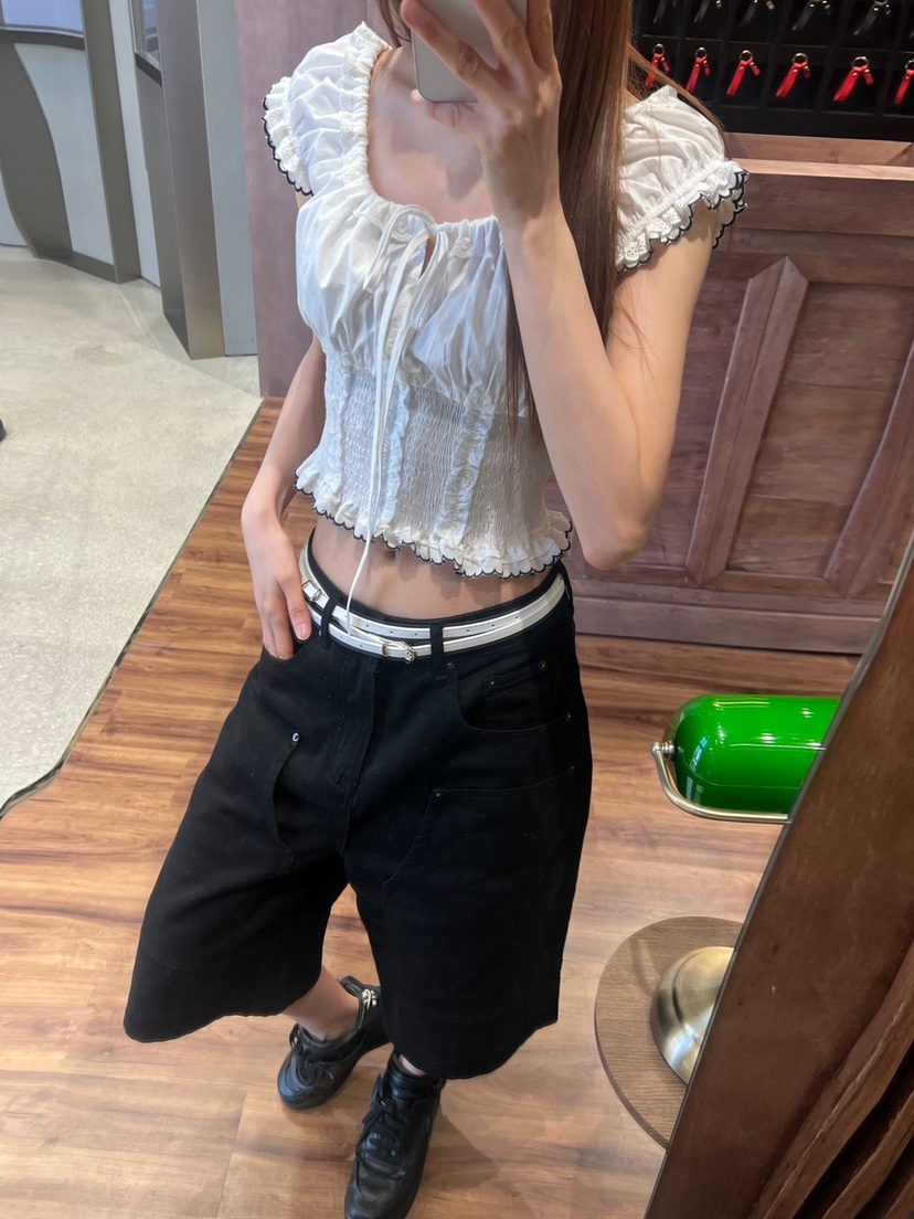 BANI BLUSH東大門實拍女士新款25春夏職業推薦休閑襯衫蕾絲衫BANI BLUSH襯衫/蕾絲衫