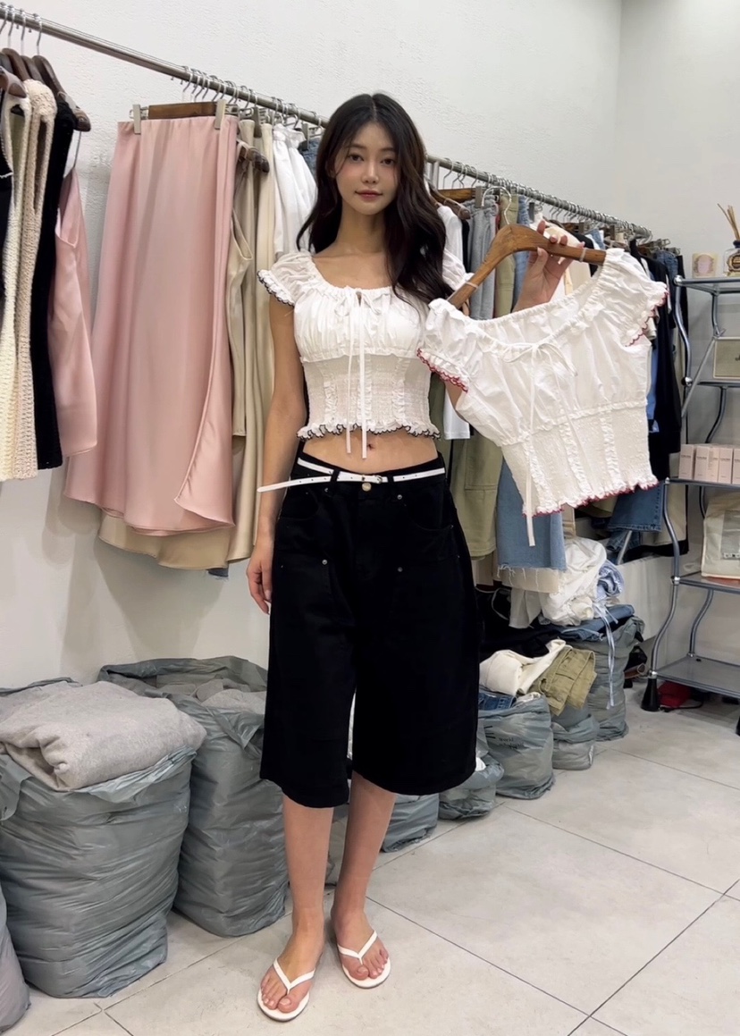 BANI BLUSH東大門實拍女士新款25春夏職業推薦休閑襯衫蕾絲衫BANI BLUSH襯衫/蕾絲衫